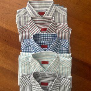 ISAIA Napoli made in Italy | Men's l/s dress shirt bundle, Size 41 EU, 16 US